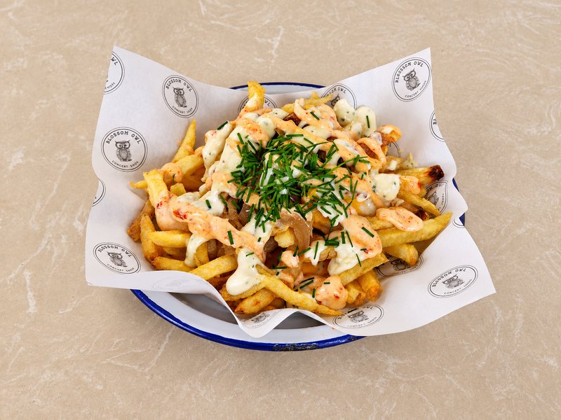 Caramel Onions Cheddar Fries